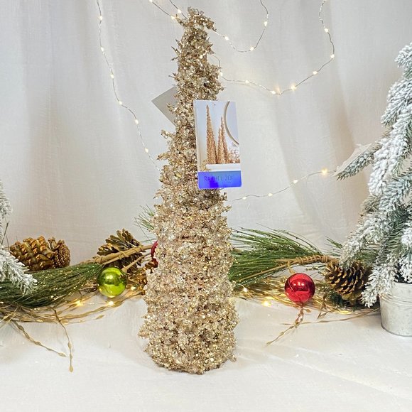 Rachel Zoe Other - Rachel Zoe Stunning Cluster Crystal Glass Gold Holiday Christmas Tree 18" New